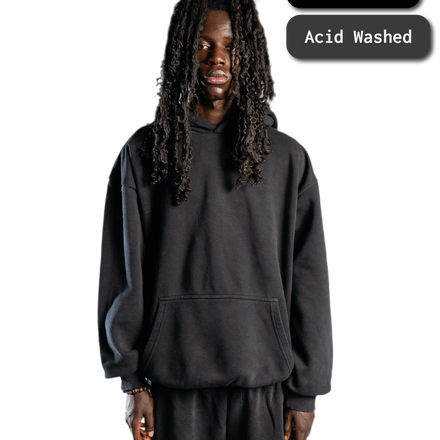SIGNATURE HOODIE WASHED BLACK