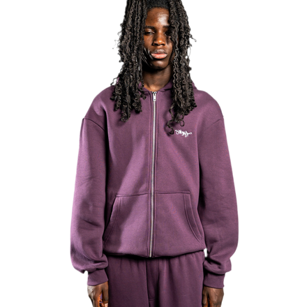 SIGNATURE ZIP HOODIE LILA
