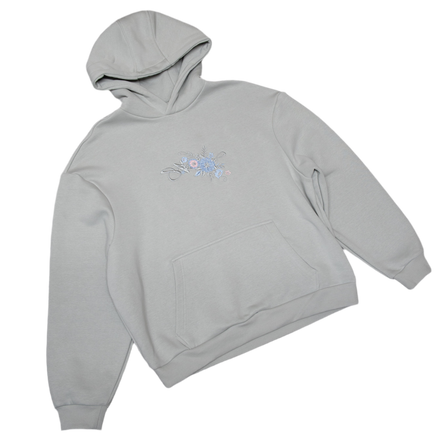 SIGNATURE FLOWER HOODIE NEBEL GRAU