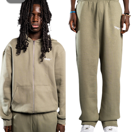 SIGNATURE ZIP TRACKSUIT OLIVE GRÜN