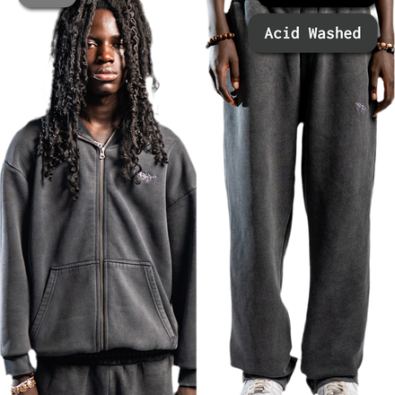 SIGNATURE ZIP TRACKSUIT WASHED ANTHRAZIT