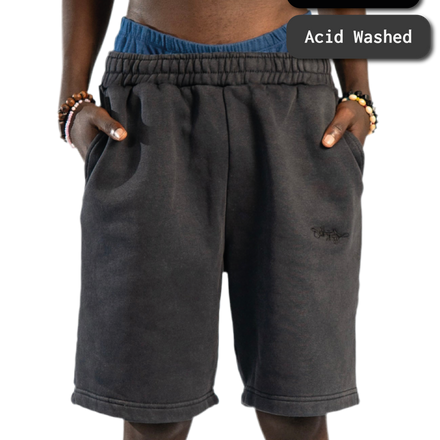 SIGNATURE SWEATSHORTS WASHED BLACK