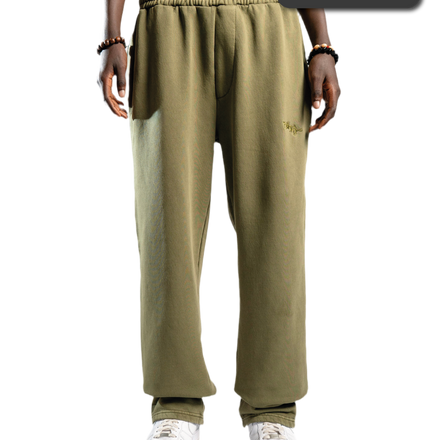 SIGNATURE OPEN LEG JOGGER WASHED KHAKI