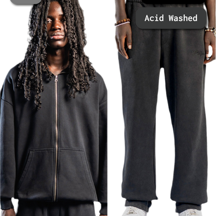 SIGNATURE ZIP TRACKSUIT WASHED BLACK