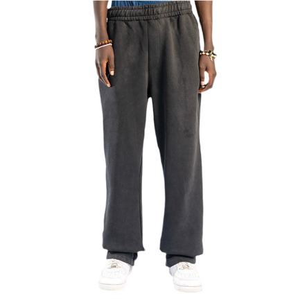 NO LOGO OPEN LEG JOGGER WASHED BLACK