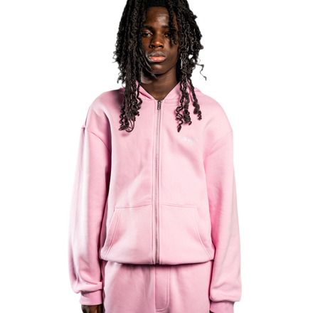 SIGNATURE ZIP HOODIE SOFT PINK