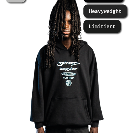 HEAVY MULTILOGO HOODIE BLACK