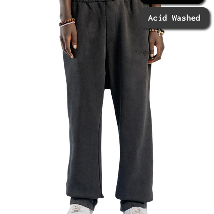 SIGNATURE OPEN LEG JOGGER WASHED BLACK