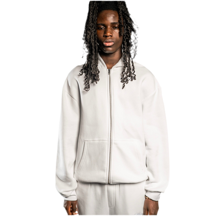 NO LOGO ZIP HOODIE WEIß
