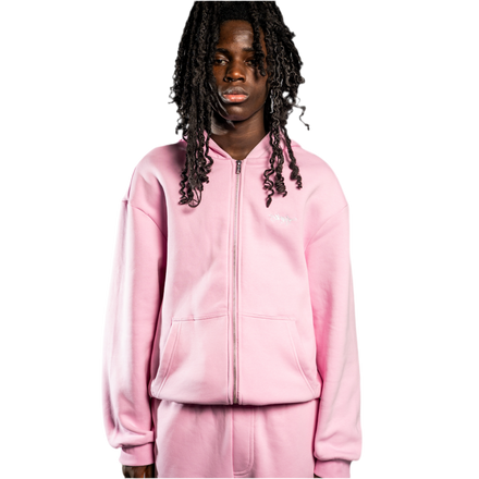 SIGNATURE ZIP HOODIE SOFT PINK