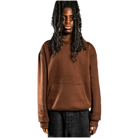 NO LOGO HOODIE SCHOKO BRAUN