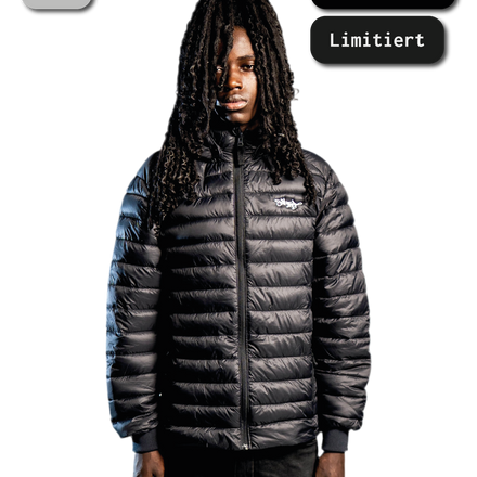 SIGNATURE HOOD PUFFER JACKET BLACK