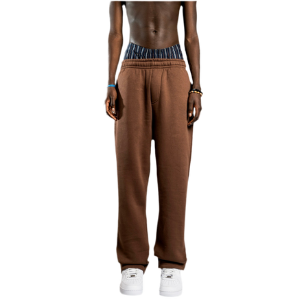 NO LOGO OPEN LEG JOGGER SCHOKO BRAUN