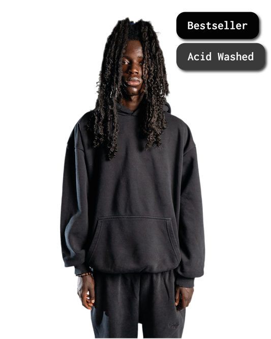 SIGNATURE HOODIE WASHED BLACK
