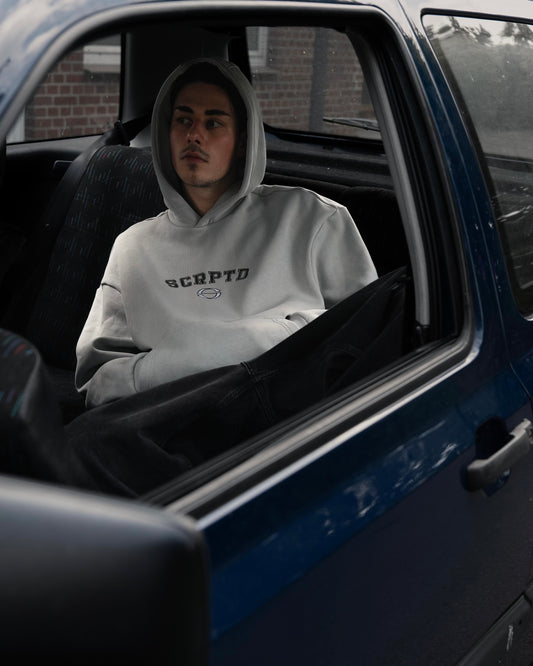 90s SPELLOUT HOODIE NEBEL GRAU