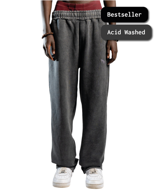 SIGNATURE OPEN LEG JOGGER WASHED ANTHRAZIT
