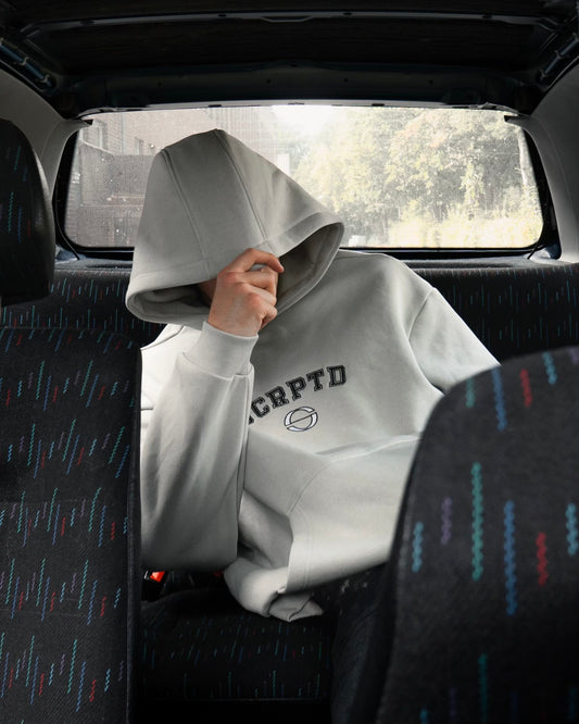 90s SPELLOUT HOODIE NEBEL GRAU