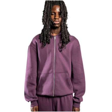 NO LOGO ZIP HOODIE LILA