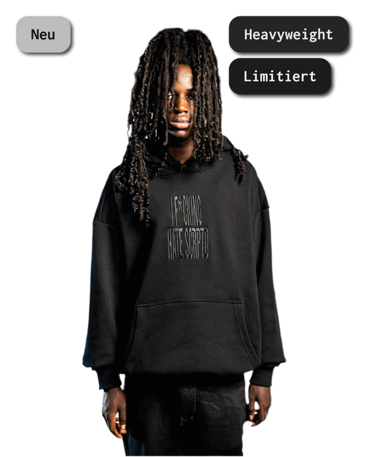 HEAVY I F*CKING HATE SCRPTD HOODIE BLACK