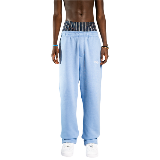 SIGNATURE OPEN LEG JOGGER PUDER BLAU