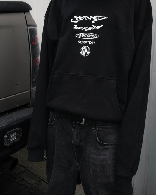 HEAVY MULTILOGO HOODIE BLACK