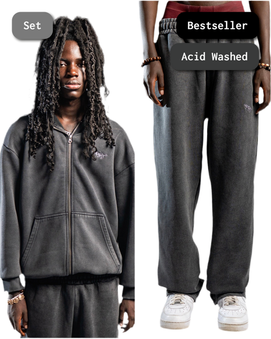 SIGNATURE ZIP TRACKSUIT WASHED ANTHRAZIT