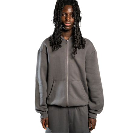 NO LOGO ZIP HOODIE ANTHRAZIT