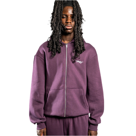 SIGNATURE ZIP HOODIE LILA