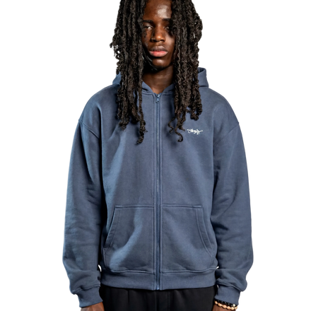 HEAVY SIGNATURE ZIP HOODIE VINTAGE BLUE