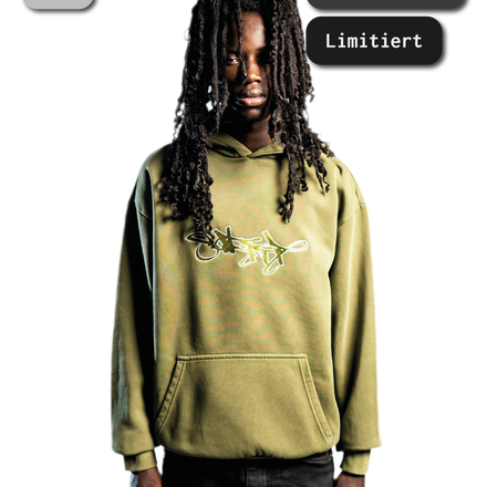 BIG SIGNATURE HOODIE WASHED KHAKI