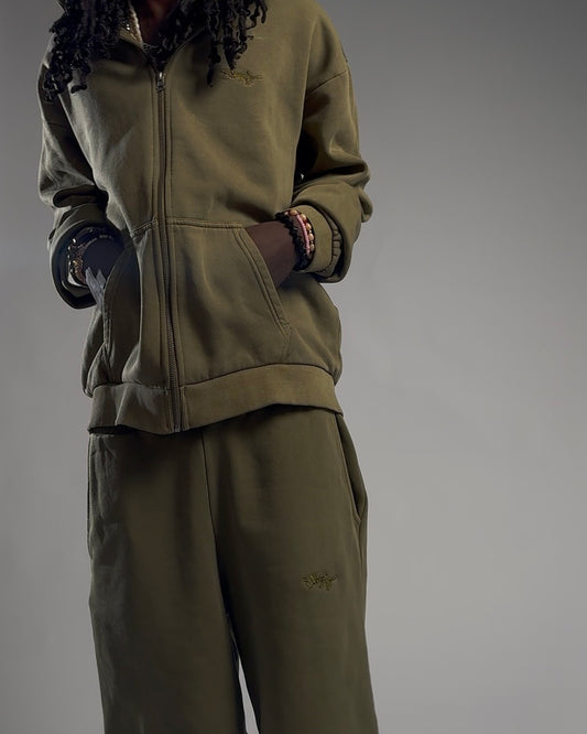 SIGNATURE ZIP-HOODIE WASHED KHAKI