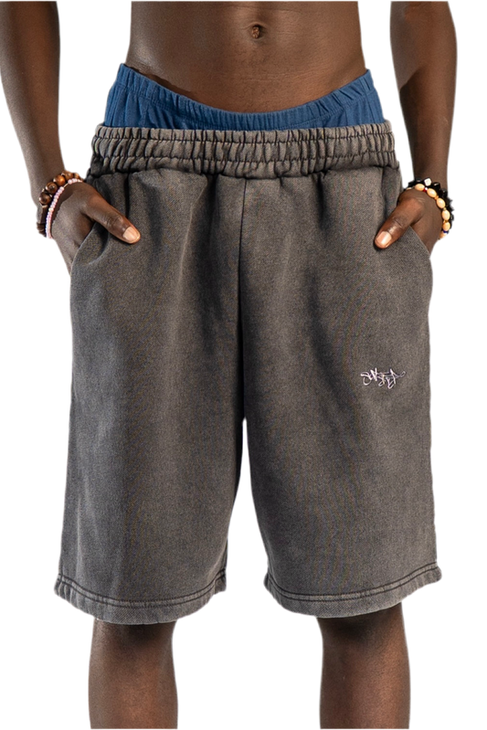 SIGNATURE SWEATSHORTS WASHED ANTHRAZIT
