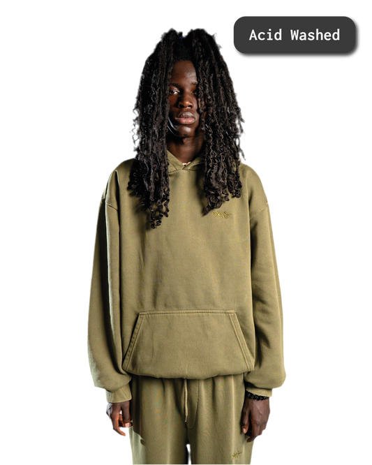 SIGNATURE HOODIE WASHED KHAKI