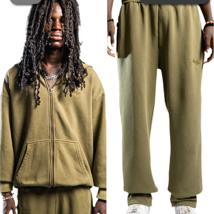 SIGNATURE ZIP TRACKSUIT WASHED KHAKI