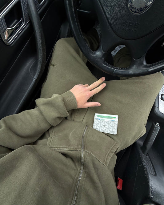 SIGNATURE ZIP-HOODIE WASHED KHAKI