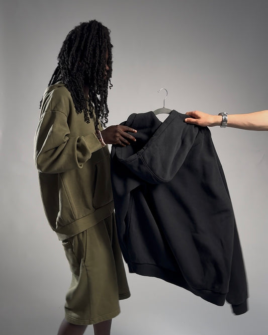 SIGNATURE ZIP-HOODIE WASHED KHAKI