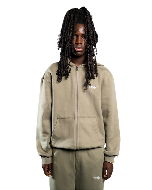 SIGNATURE ZIP HOODIE OLIVE GRÜN