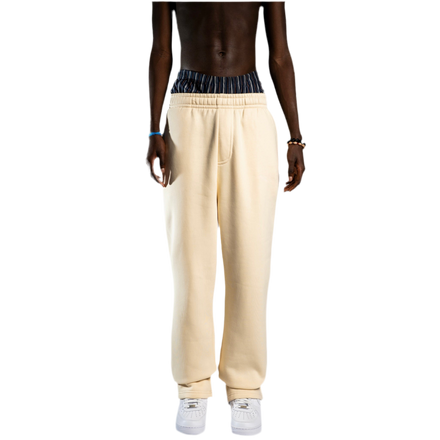 NO LOGO OPEN LEG JOGGER VANILLE