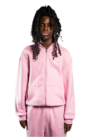 SIGNATURE ZIP HOODIE SOFT PINK