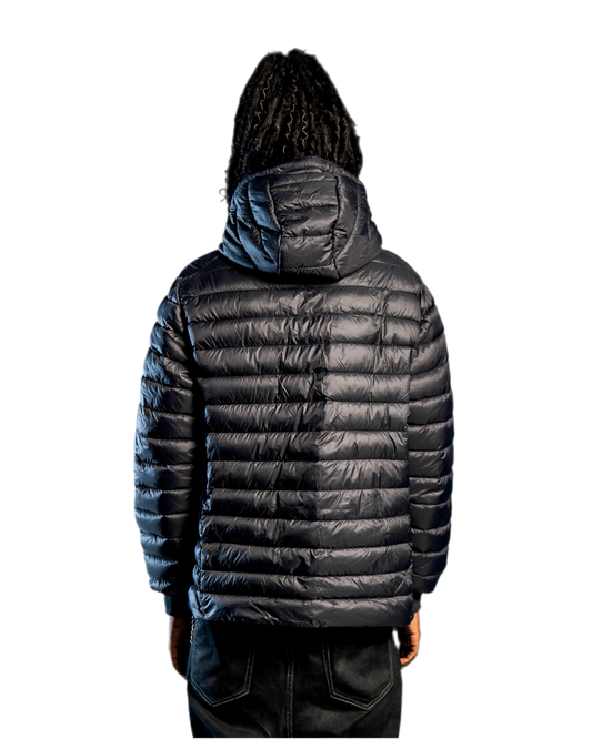 SIGNATURE HOOD PUFFER JACKET BLACK