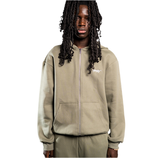 SIGNATURE ZIP HOODIE OLIVE GRÜN