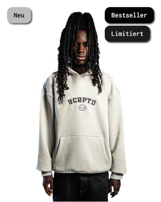 90s SPELLOUT HOODIE NEBEL GRAU