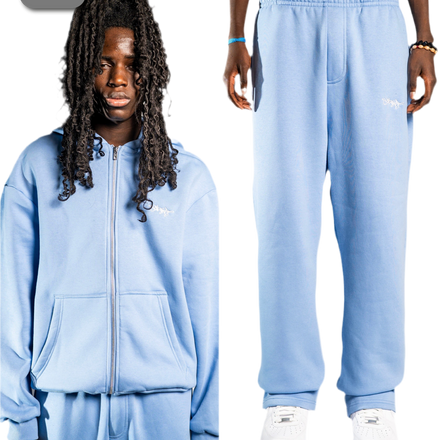 SIGNATURE ZIP TRACKSUIT PUDER BLAU