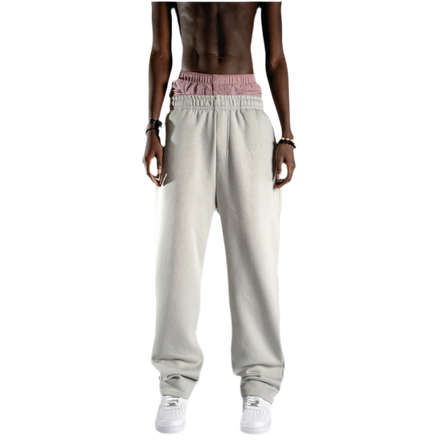 NO LOGO OPEN LEG JOGGER NEBEL GRAU