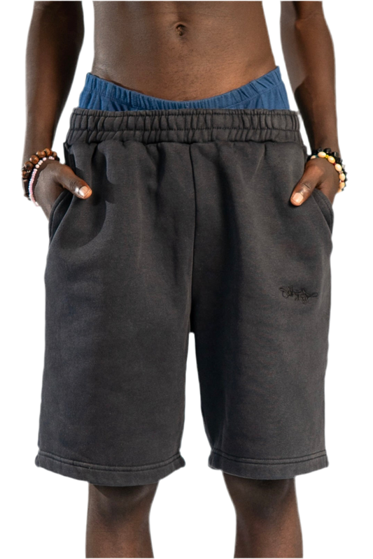 SIGNATURE SWEATSHORTS WASHED BLACK