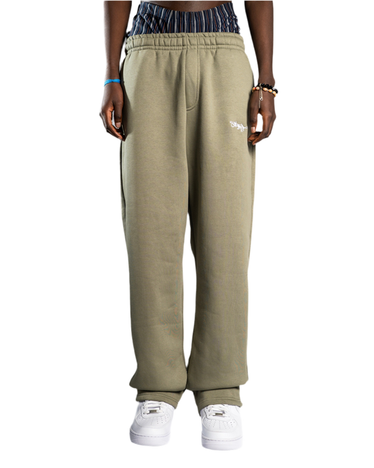 SIGNATURE OPEN LEG JOGGER OLIVE GRÜN