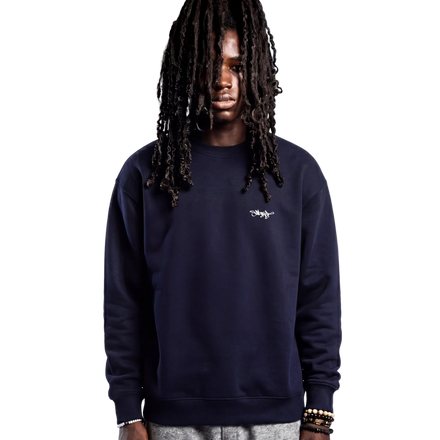 SIGNATURE CREWNECK SWEATER NAVY BLUE