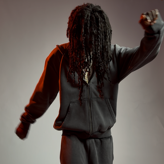 SIGNATURE ZIP-HOODIE WASHED ANTHRAZIT