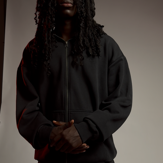 SIGNATURE ZIP-HOODIE WASHED BLACK