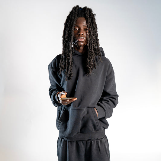 SIGNATURE HOODIE WASHED BLACK